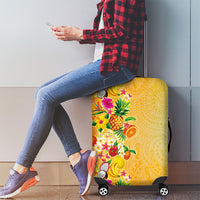 Hawaiian Tropical Fruits and Plants Luggage Cover Kakau Pattern Summer Vibe LT03 - Polynesian Pride