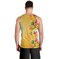 Hawaiian Tropical Fruits and Plants Men Tank Top Kakau Pattern Summer Vibe LT03 - Polynesian Pride