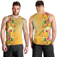 Hawaiian Tropical Fruits and Plants Men Tank Top Kakau Pattern Summer Vibe LT03 - Polynesian Pride
