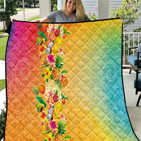 Hawaiian Tropical Fruits and Plants Quilt Kakau Pattern Summer Vibe LT03 Multicolor - Polynesian Pride