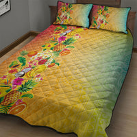 Hawaiian Tropical Fruits and Plants Quilt Bed Set Kakau Pattern Summer Vibe LT03 - Polynesian Pride