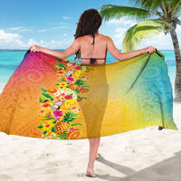 Hawaiian Tropical Fruits and Plants Sarong Kakau Pattern Summer Vibe LT03 - Polynesian Pride