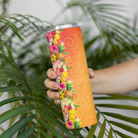 Hawaiian Tropical Fruits and Plants Skinny Tumbler Kakau Pattern Summer Vibe LT03 - Polynesian Pride