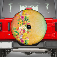 Hawaiian Tropical Fruits and Plants Spare Tire Cover Kakau Pattern Summer Vibe LT03 - Polynesian Pride