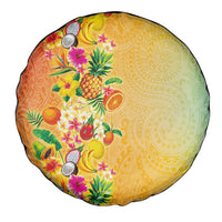 Hawaiian Tropical Fruits and Plants Spare Tire Cover Kakau Pattern Summer Vibe LT03 - Polynesian Pride