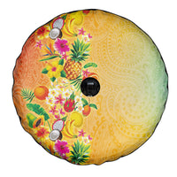 Hawaiian Tropical Fruits and Plants Spare Tire Cover Kakau Pattern Summer Vibe LT03 - Polynesian Pride