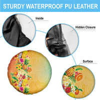 Hawaiian Tropical Fruits and Plants Spare Tire Cover Kakau Pattern Summer Vibe LT03 - Polynesian Pride