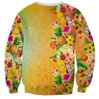 Hawaiian Tropical Fruits and Plants Sweatshirt Kakau Pattern Summer Vibe LT03 - Polynesian Pride