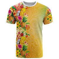 Hawaiian Tropical Fruits and Plants T Shirt Kakau Pattern Summer Vibe LT03 Multicolor - Polynesian Pride