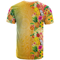 Hawaiian Tropical Fruits and Plants T Shirt Kakau Pattern Summer Vibe LT03 - Polynesian Pride