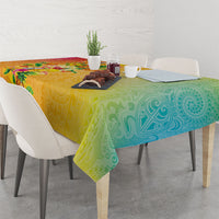 Hawaiian Tropical Fruits and Plants Tablecloth Kakau Pattern Summer Vibe LT03 - Polynesian Pride