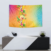 Hawaiian Tropical Fruits and Plants Tapestry Kakau Pattern Summer Vibe LT03 - Polynesian Pride