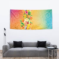 Hawaiian Tropical Fruits and Plants Tapestry Kakau Pattern Summer Vibe LT03 - Polynesian Pride