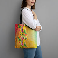 Hawaiian Tropical Fruits and Plants Tote Bag Kakau Pattern Summer Vibe LT03 - Polynesian Pride