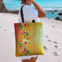 Hawaiian Tropical Fruits and Plants Tote Bag Kakau Pattern Summer Vibe LT03 - Polynesian Pride