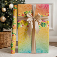 Hawaiian Tropical Fruits and Plants Wrapping Paper Kakau Pattern Summer Vibe LT03 - Polynesian Pride