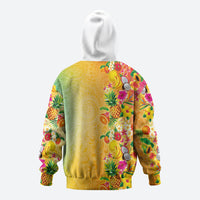 Hawaiian Tropical Fruits and Plants Zip Hoodie Kakau Pattern Summer Vibe LT03 - Polynesian Pride