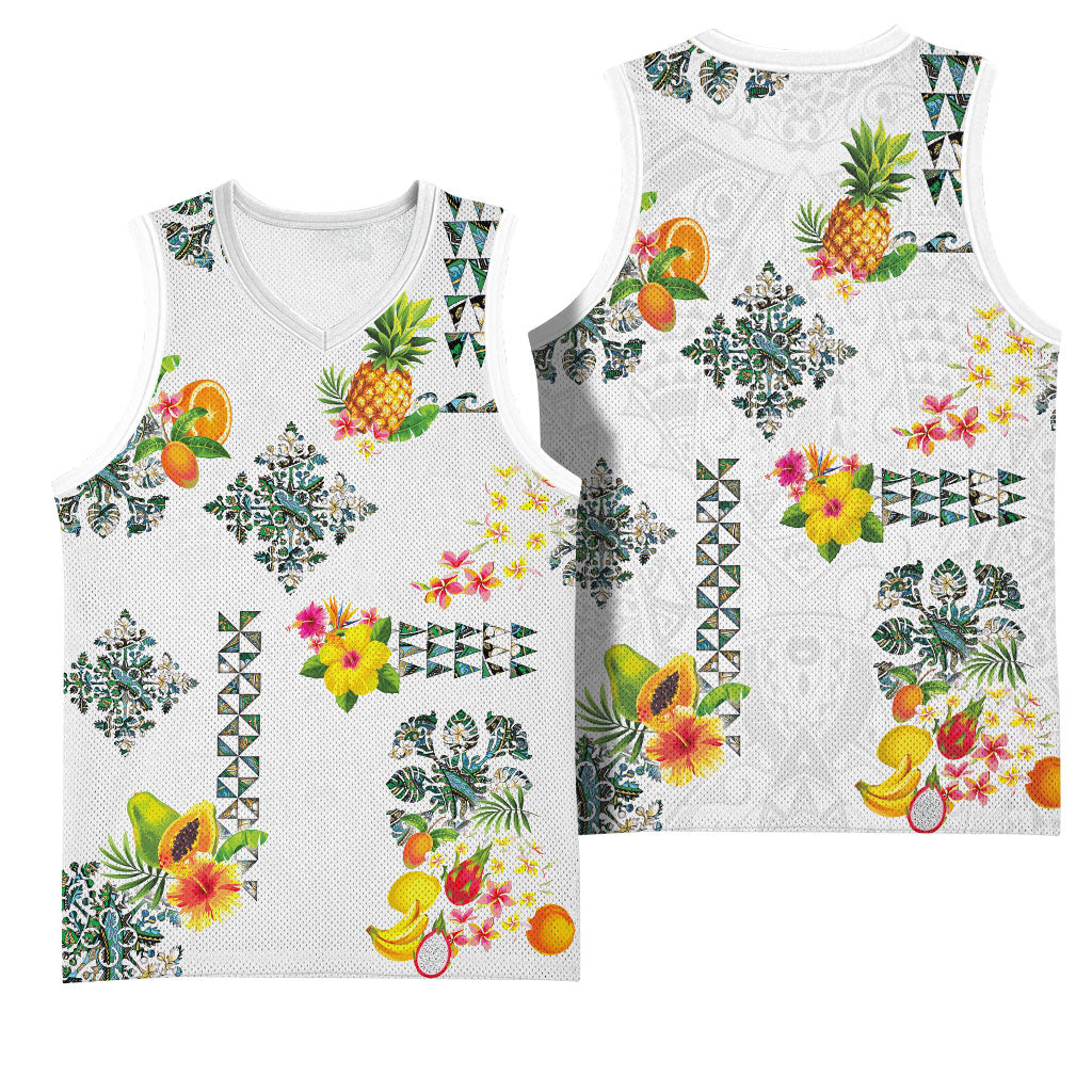 Hawaiian Quilts Basketball Jersey Tropical Fruits and Plants LT03 - Polynesian Pride