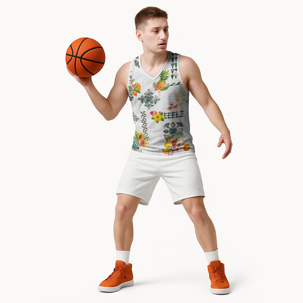 Hawaiian Quilts Basketball Jersey Tropical Fruits and Plants LT03 - Polynesian Pride