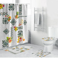 Hawaiian Quilts Bathroom Set Tropical Fruits and Plants LT03 Bathroom Set (4 pcs) White - Polynesian Pride