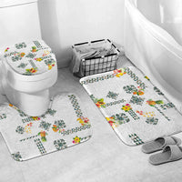 Hawaiian Quilts Bathroom Set Tropical Fruits and Plants LT03 Mat Set Only (3 pcs) One Size White - Polynesian Pride