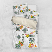 Hawaiian Quilts Bedding Set Tropical Fruits and Plants LT03 US Twin 172cm x 218cm White - Polynesian Pride