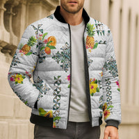 Hawaiian Quilts Bomber Puffer Jacket Tropical Fruits and Plants LT03 - Polynesian Pride