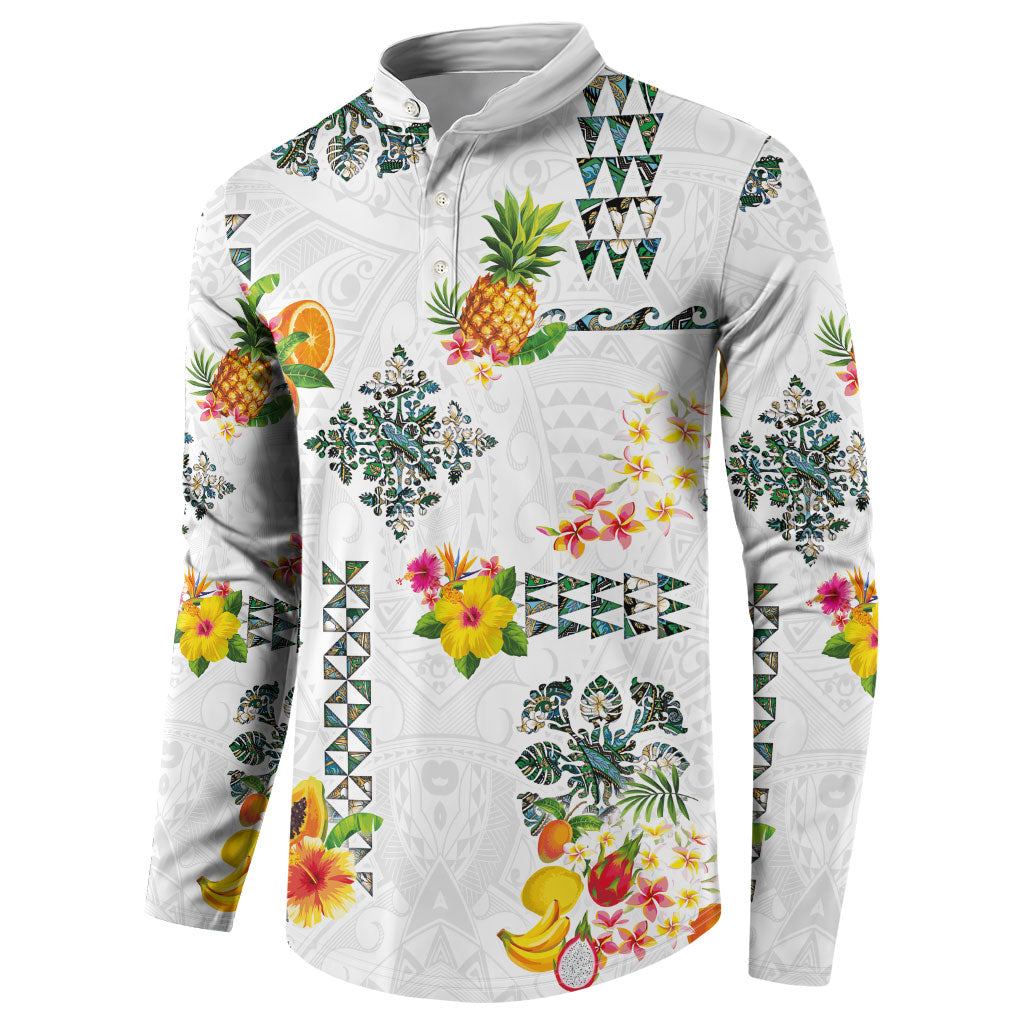 Hawaiian Quilts Button Sweatshirt Tropical Fruits and Plants LT03 - Polynesian Pride