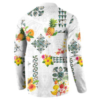 Hawaiian Quilts Button Sweatshirt Tropical Fruits and Plants LT03 - Polynesian Pride