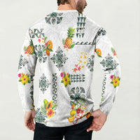 Hawaiian Quilts Button Sweatshirt Tropical Fruits and Plants LT03 - Polynesian Pride