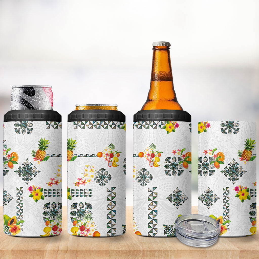 Hawaiian Quilts 4 in 1 Can Cooler Tumbler Tropical Fruits and Plants LT03 - Polynesian Pride