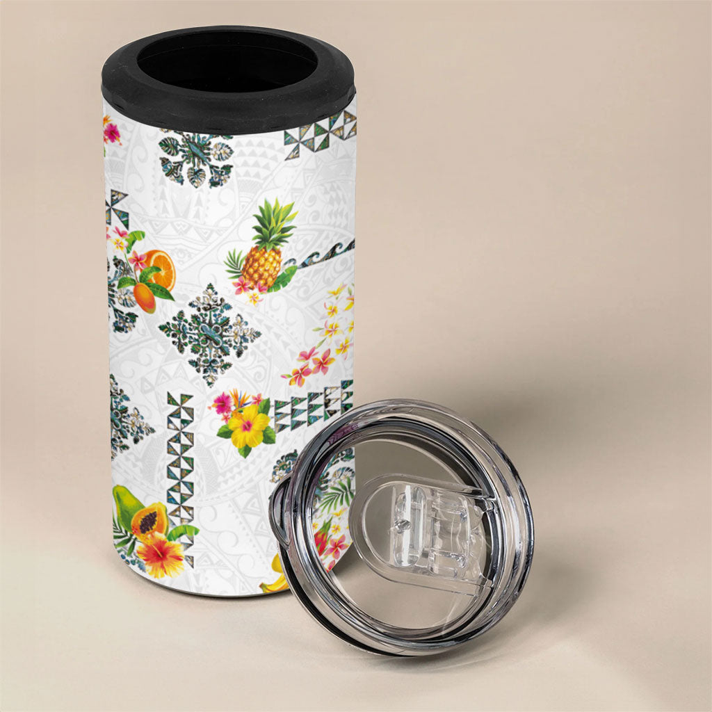 Hawaiian Quilts 4 in 1 Can Cooler Tumbler Tropical Fruits and Plants LT03 - Polynesian Pride
