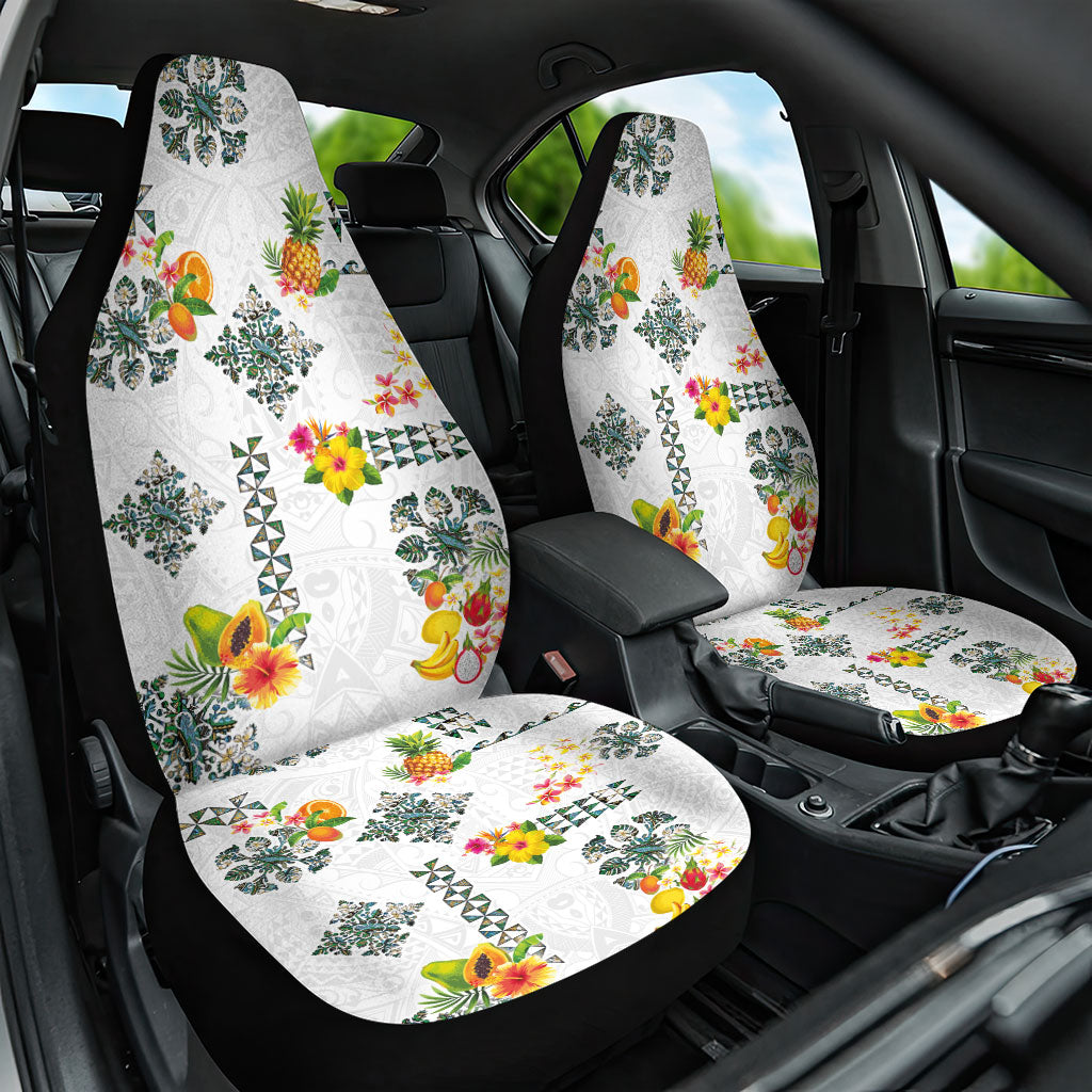 Hawaiian Quilts Car Seat Cover Tropical Fruits and Plants LT03 One Size White - Polynesian Pride