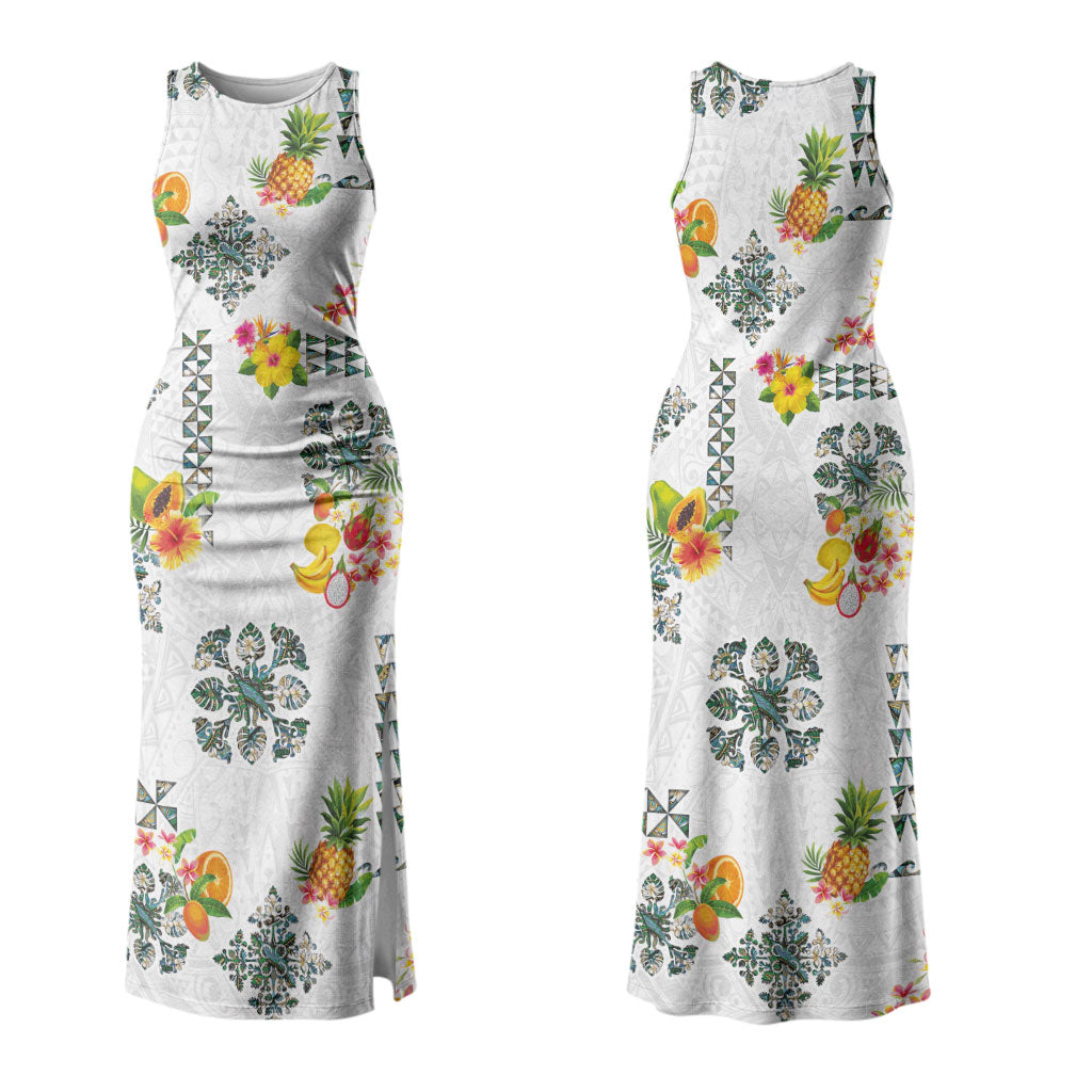 Hawaiian Quilts Couples Matching Tank Maxi Dress and Hawaiian Shirt Tropical Fruits and Plants LT03 - Polynesian Pride
