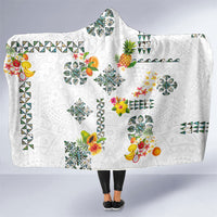 Hawaiian Quilts Hooded Blanket Tropical Fruits and Plants LT03 One Size White - Polynesian Pride