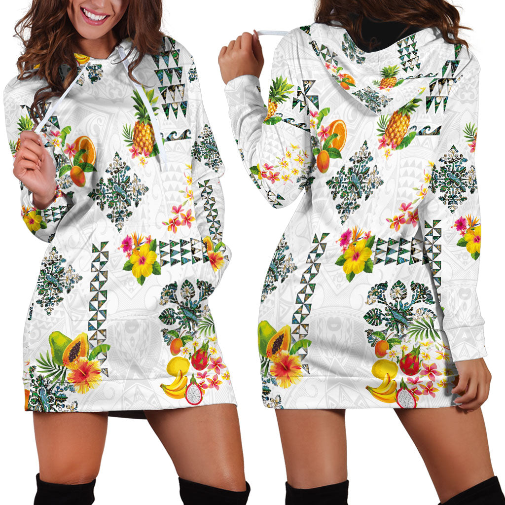 Hawaiian Quilts Hoodie Dress Tropical Fruits and Plants LT03 - Polynesian Pride