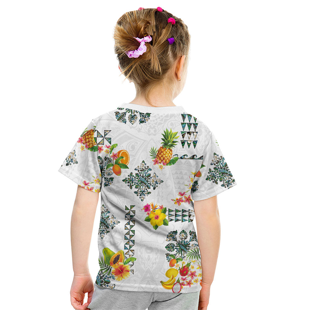 Hawaiian Quilts Kid T Shirt Tropical Fruits and Plants LT03 - Polynesian Pride