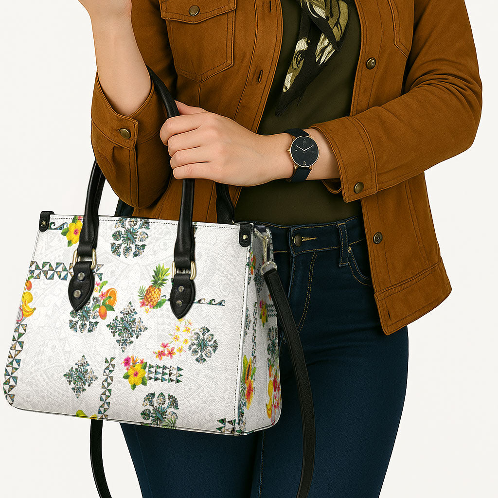 Hawaiian Quilts Leather Bag Tropical Fruits and Plants LT03 - Polynesian Pride