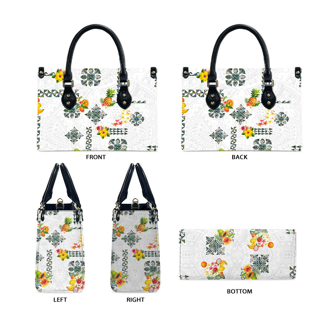 Hawaiian Quilts Leather Bag Tropical Fruits and Plants LT03 - Polynesian Pride