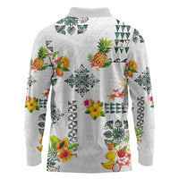 Hawaiian Quilts Long Sleeve Polo Shirt Tropical Fruits and Plants LT03 - Polynesian Pride