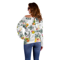 Hawaiian Quilts Off Shoulder Sweater Tropical Fruits and Plants LT03 - Polynesian Pride