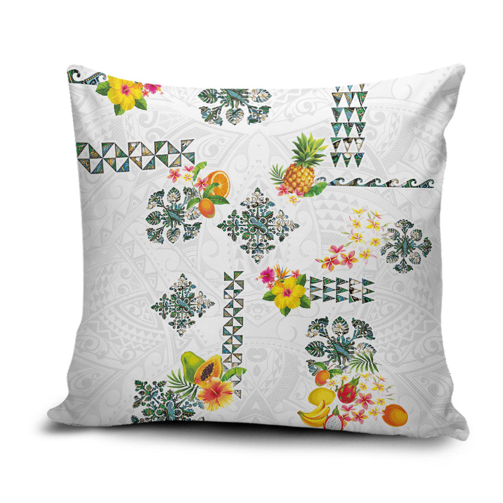 Hawaiian Quilts Pillow Cover Tropical Fruits and Plants LT03 White - Polynesian Pride