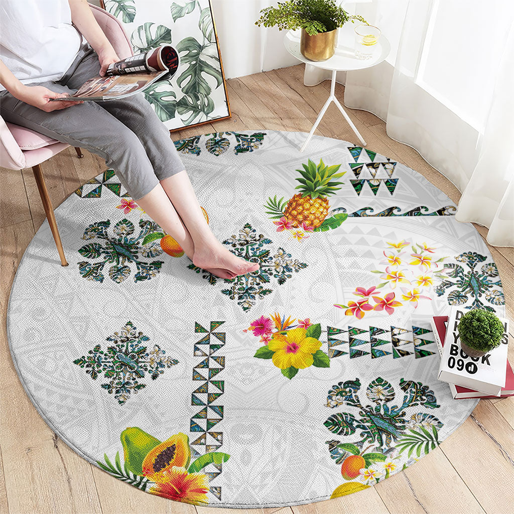 Hawaiian Quilts Round Carpet Tropical Fruits and Plants LT03 - Polynesian Pride