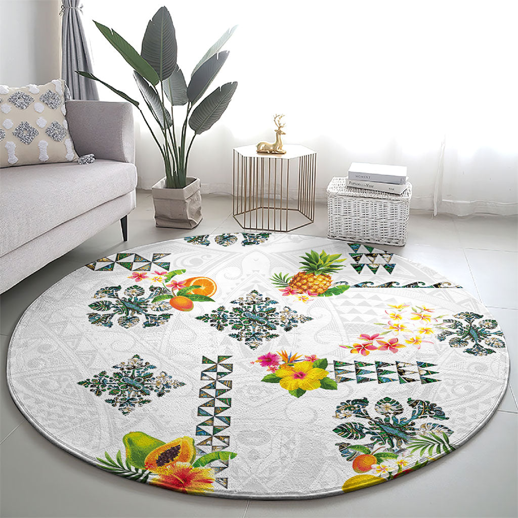 Hawaiian Quilts Round Carpet Tropical Fruits and Plants LT03 - Polynesian Pride