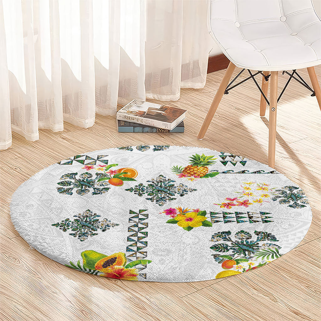 Hawaiian Quilts Round Carpet Tropical Fruits and Plants LT03 - Polynesian Pride