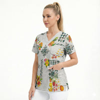 Hawaiian Quilts Scrub Top Tropical Fruits and Plants LT03 - Polynesian Pride