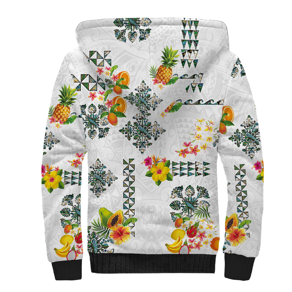 Hawaiian Quilts Sherpa Hoodie Tropical Fruits and Plants LT03 - Polynesian Pride