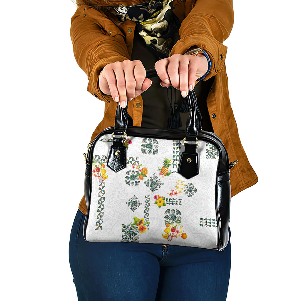 Hawaiian Quilts Shoulder Handbag Tropical Fruits and Plants LT03 One Size White - Polynesian Pride