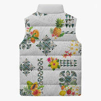Hawaiian Quilts Sleeveless Puffer Jacket Tropical Fruits and Plants LT03 - Polynesian Pride