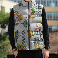 Hawaiian Quilts Sleeveless Puffer Jacket Tropical Fruits and Plants LT03 - Polynesian Pride